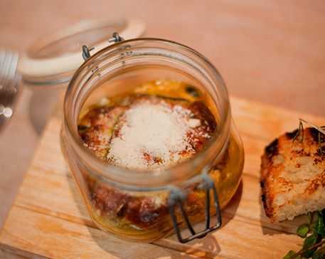 Parmigiana di zucchine in vetro-cottura